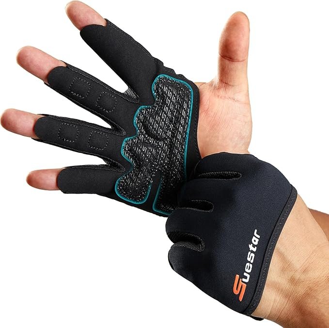 Smart 3/4 Finger Gym Gloves with Palm Protection & Silicone Grip – Workout-Friendly and Smartwatch Compatible